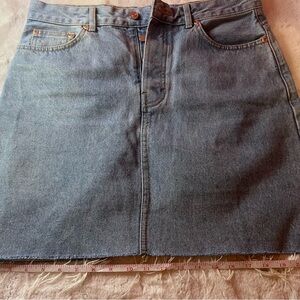 Zara Medium Wash Denim Mini Skirt